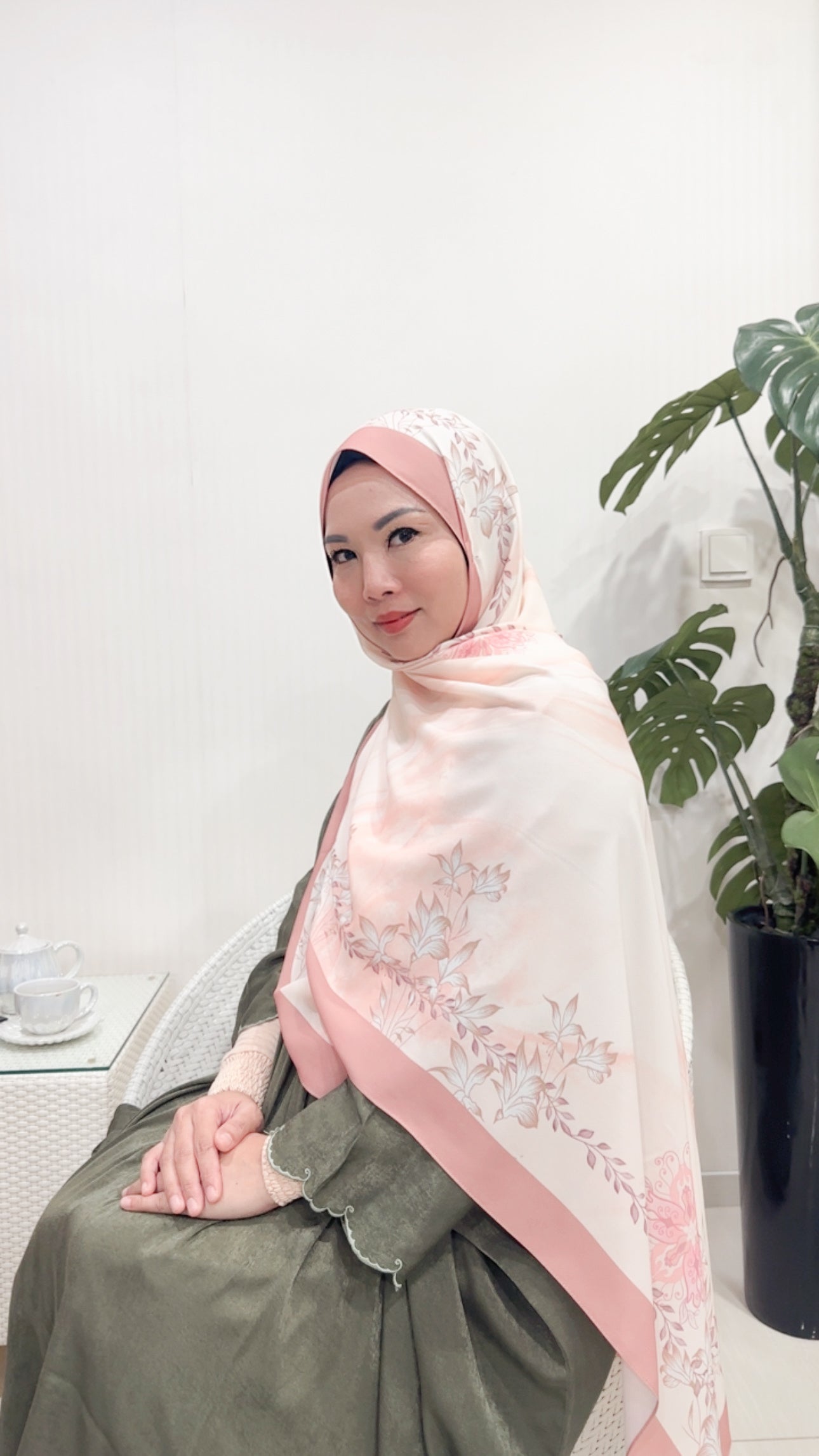 Enchanted Pinky Peach 1.9M Shawl in Premium Chiffon