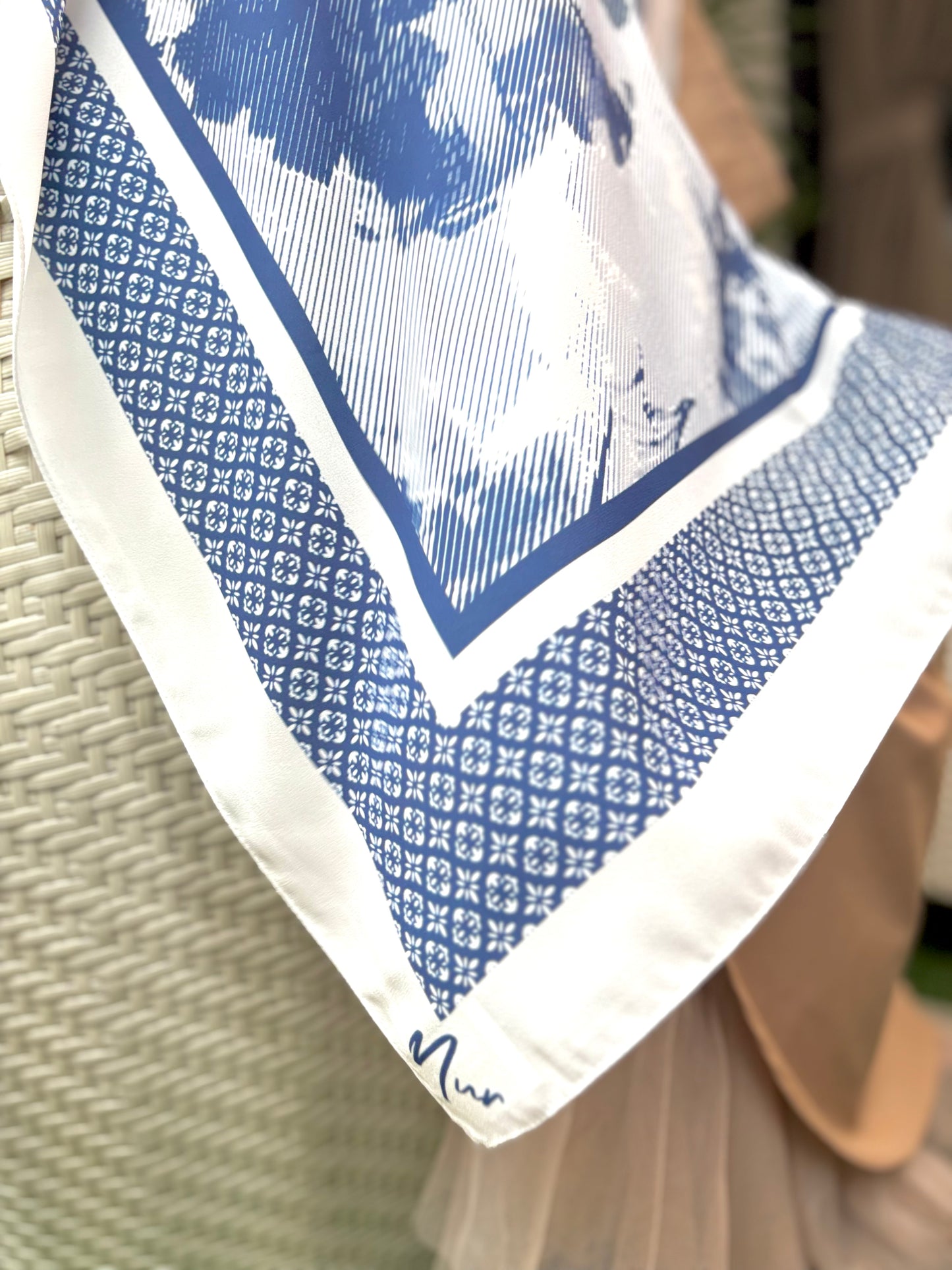 Mosaic Collection Blue & White 1.9M Premium Chiffon